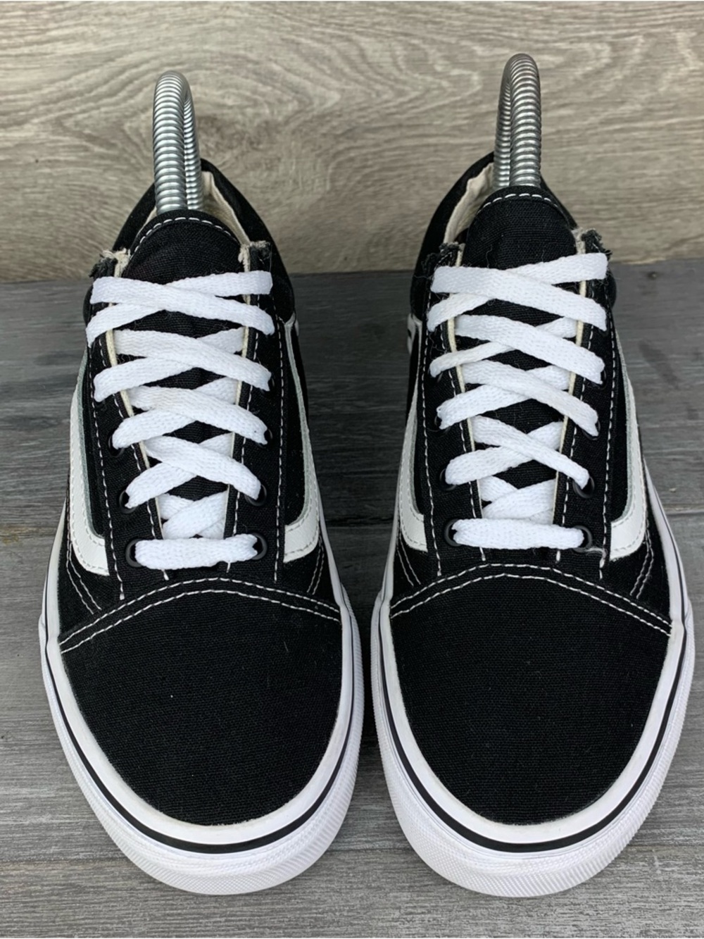 Womens Vans Canvas Black and White Low-Top Old Skool Skate Shoes size 5.5 - Picture 4 of 8